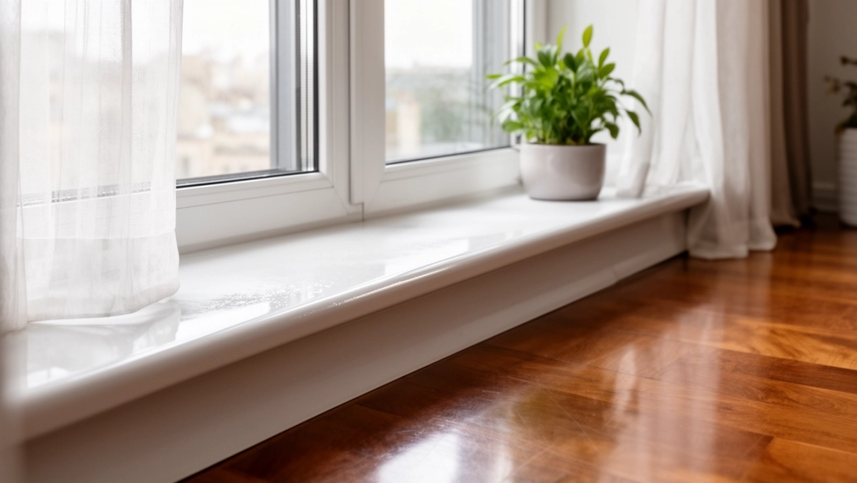 białe parapety wewnętrzne