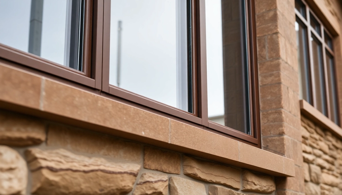 Brązowe okna jakie parapety zewnętrzne