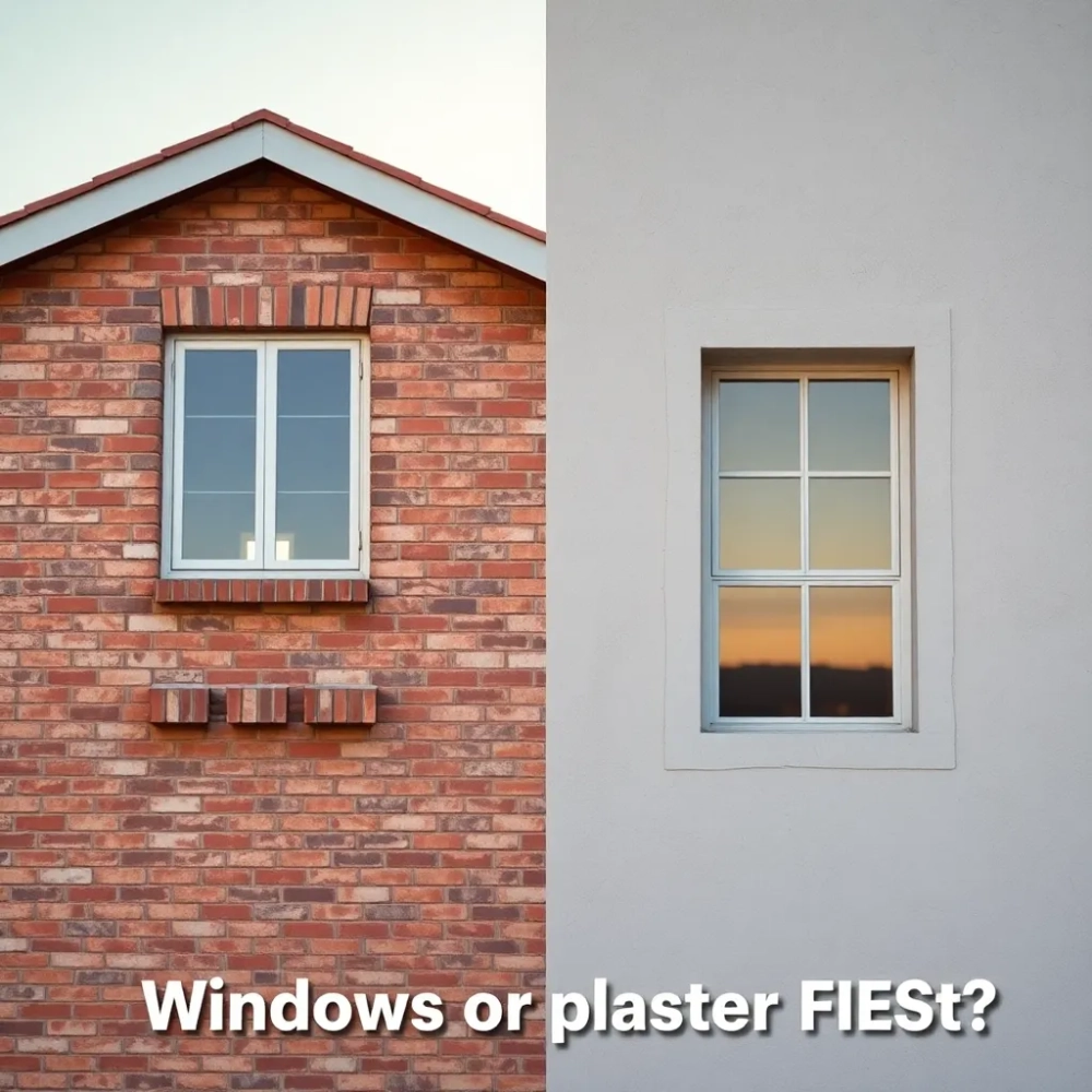 co pierwsze okna czy tynki