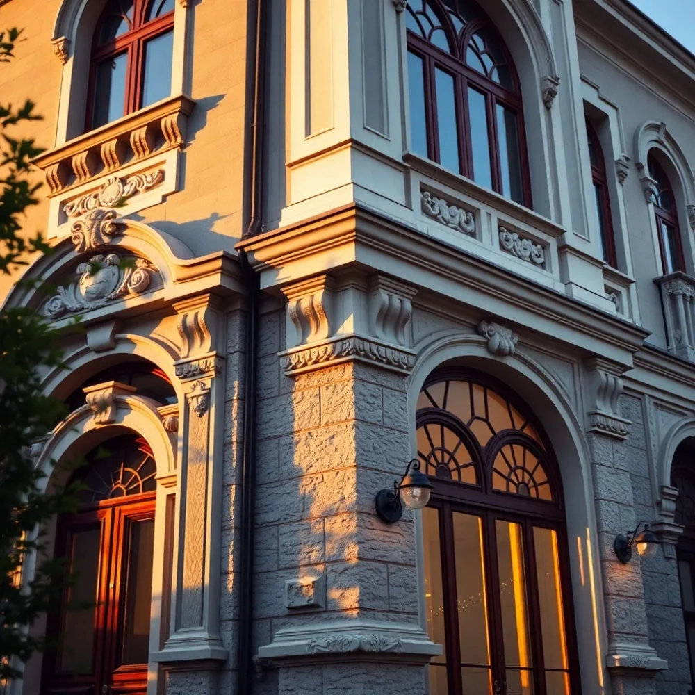 Dekoracyjną elewacja domu