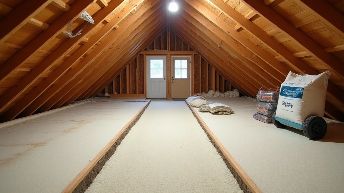 docieplenie stropodachu granulatem z wełny mineralnej