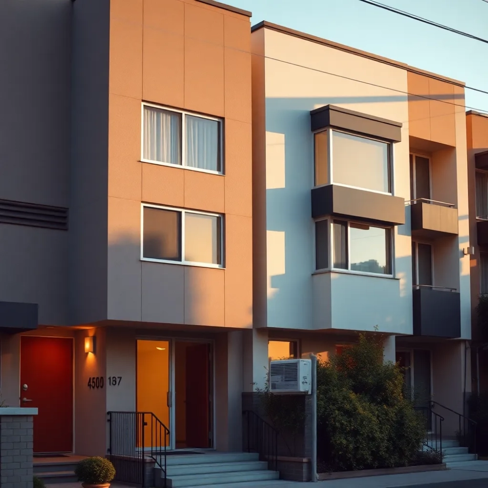 elewacje domów z lat 70tych