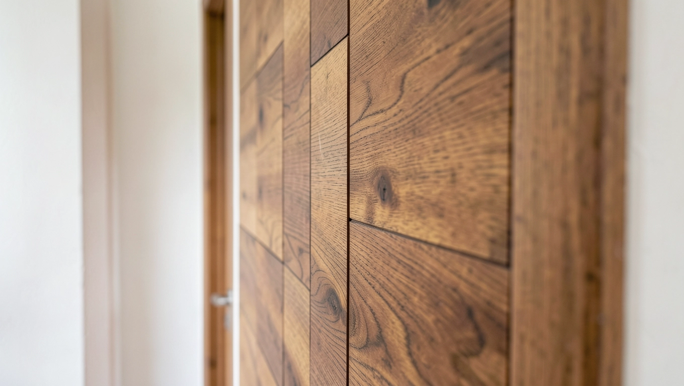 Fornir dębowy na ścianę korytarza