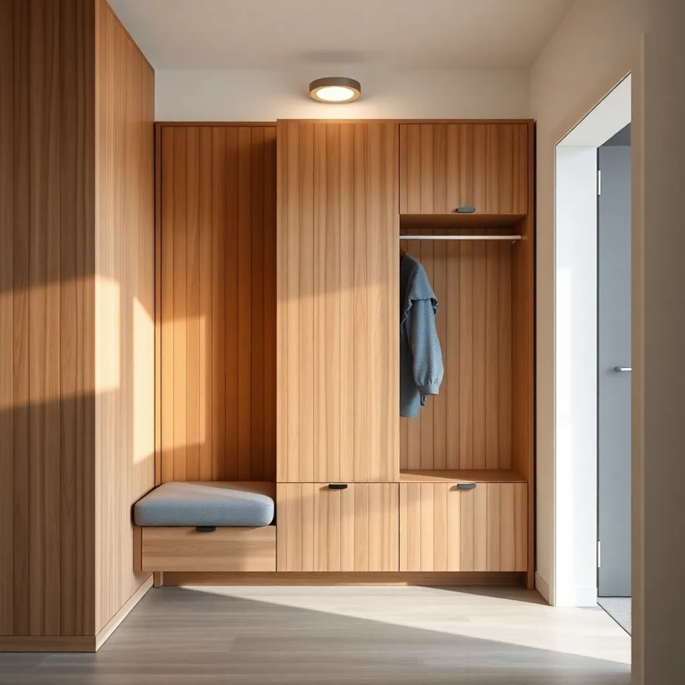 Garderoba do przedpokoju z lamelami