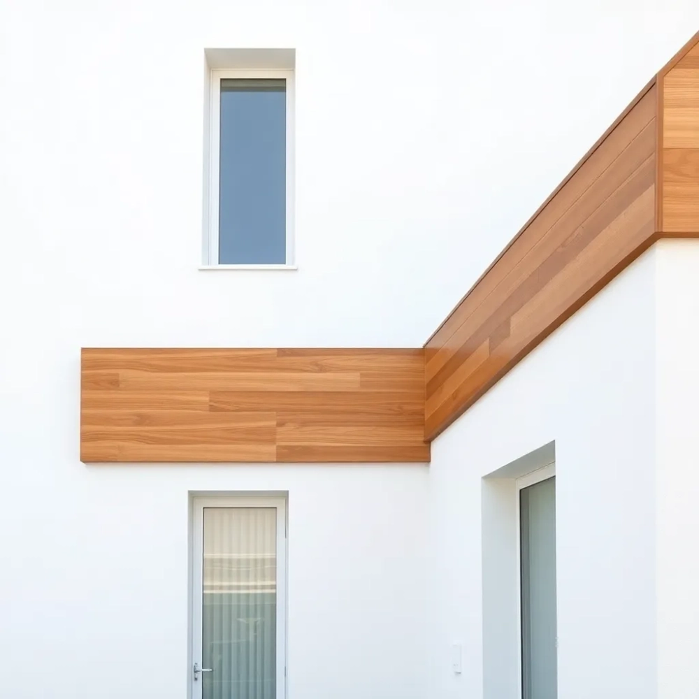 Jasna elewacja z drewnem