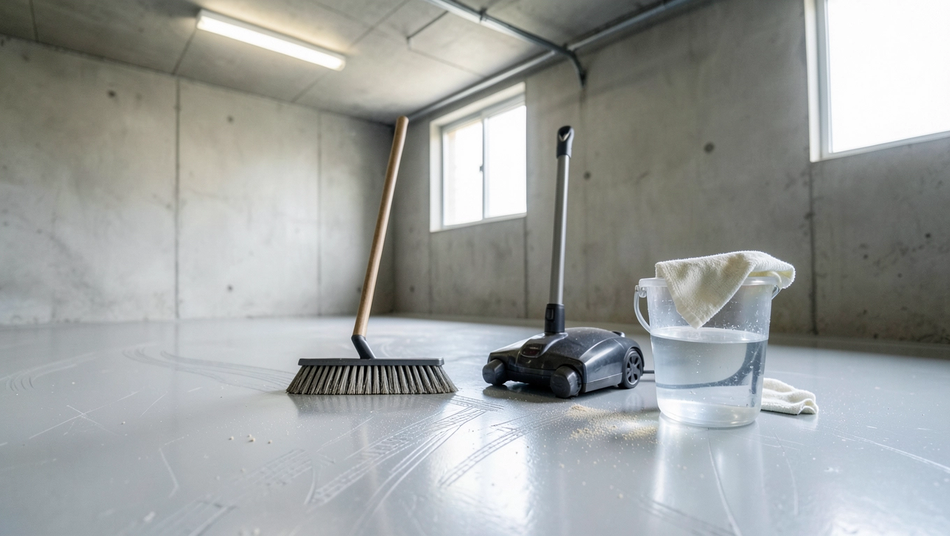 Konserwacja i czyszczenie wykładziny PCV w garażu