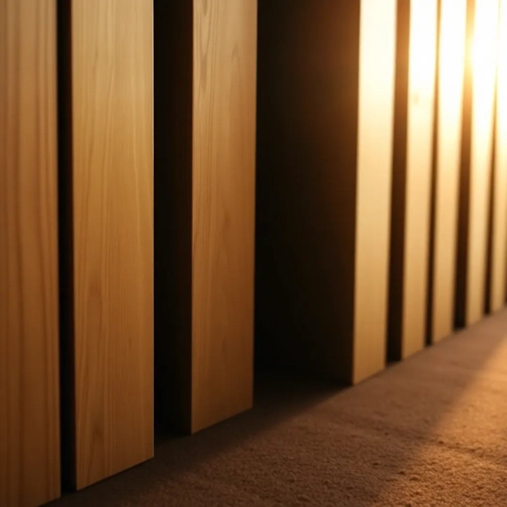 Lamele na brązowym filcu