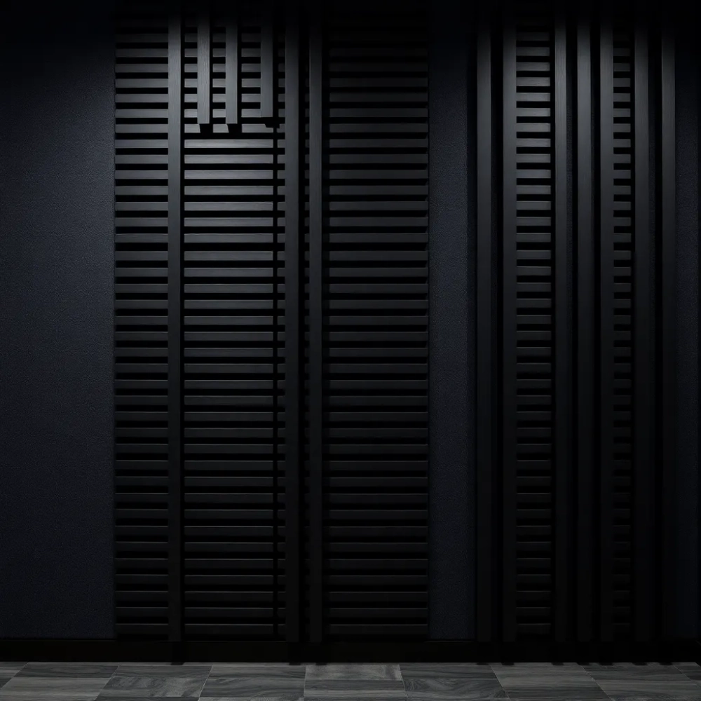 Lamele ścienne czarne na filcu