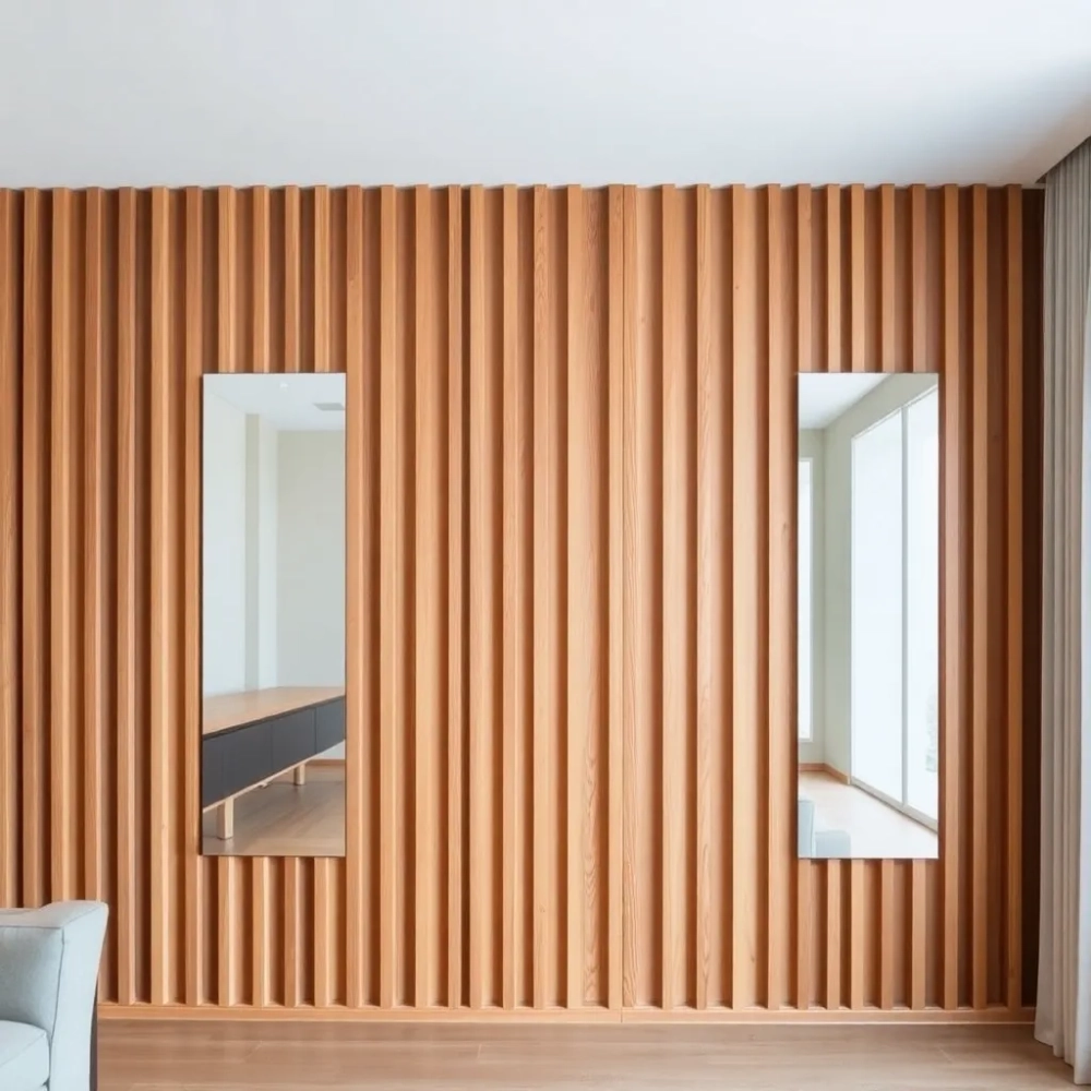 Lamele ścienne z lustrem