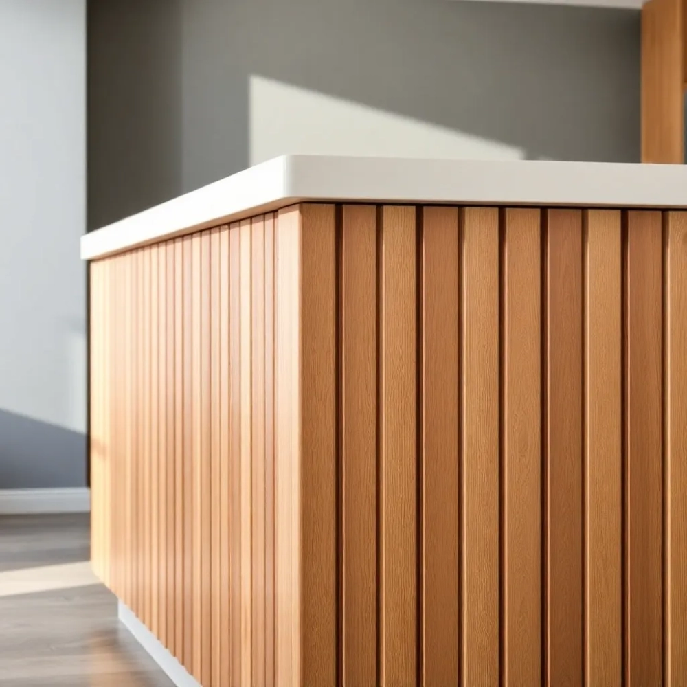 Lamele w kuchni przy wyspie