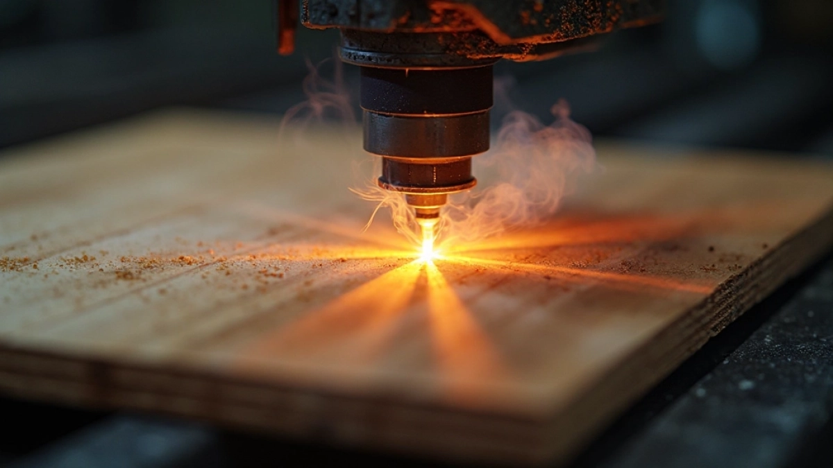 Laser fiber cięcie sklejki