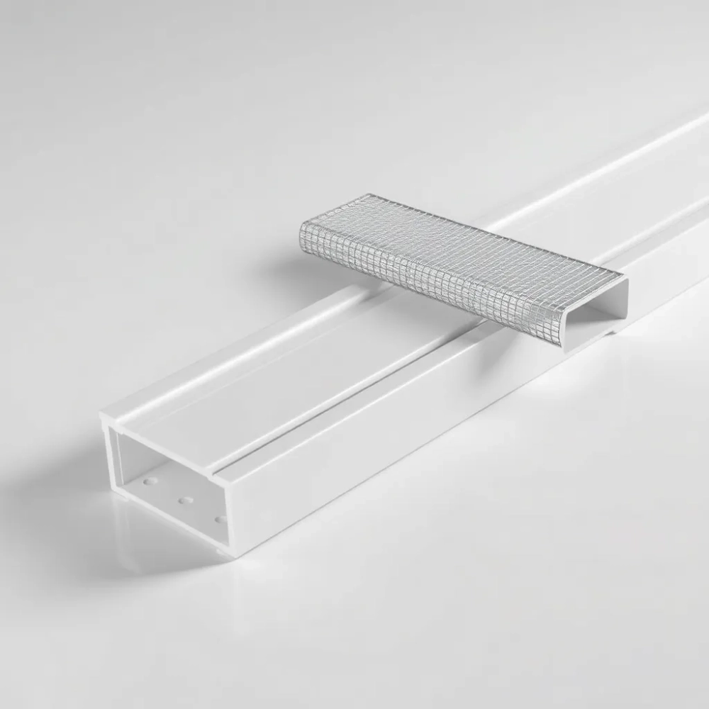 Listwa PCV startowa cokołowa z siatką regulowana