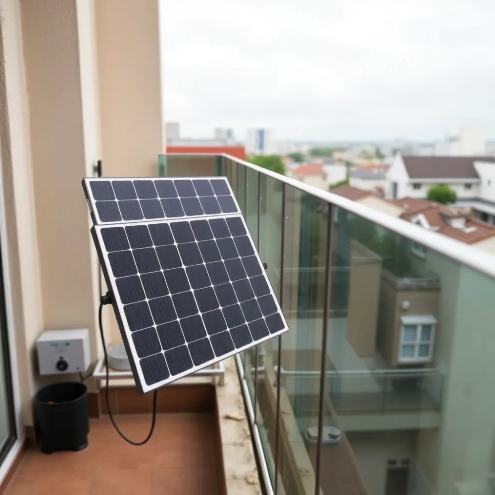 Małe panele słoneczne na balkon