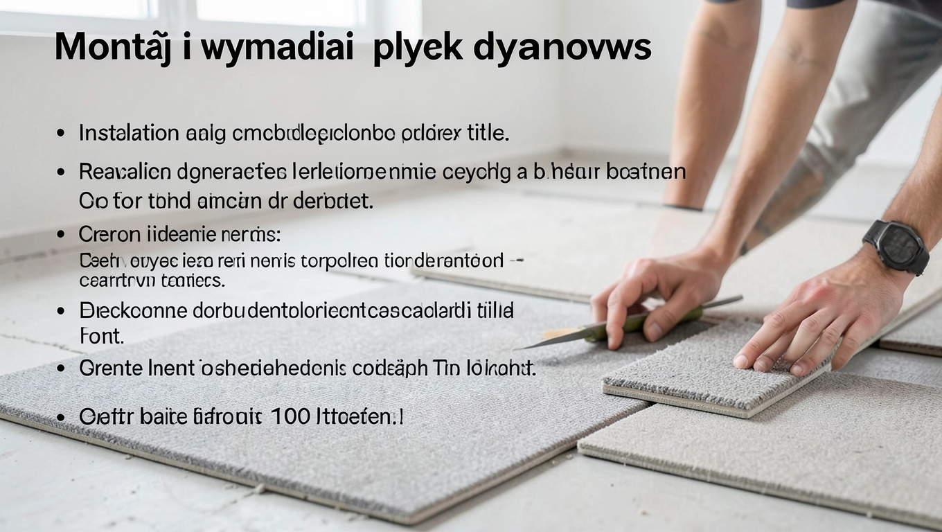 Montaż i wymiana płytek dywanowych