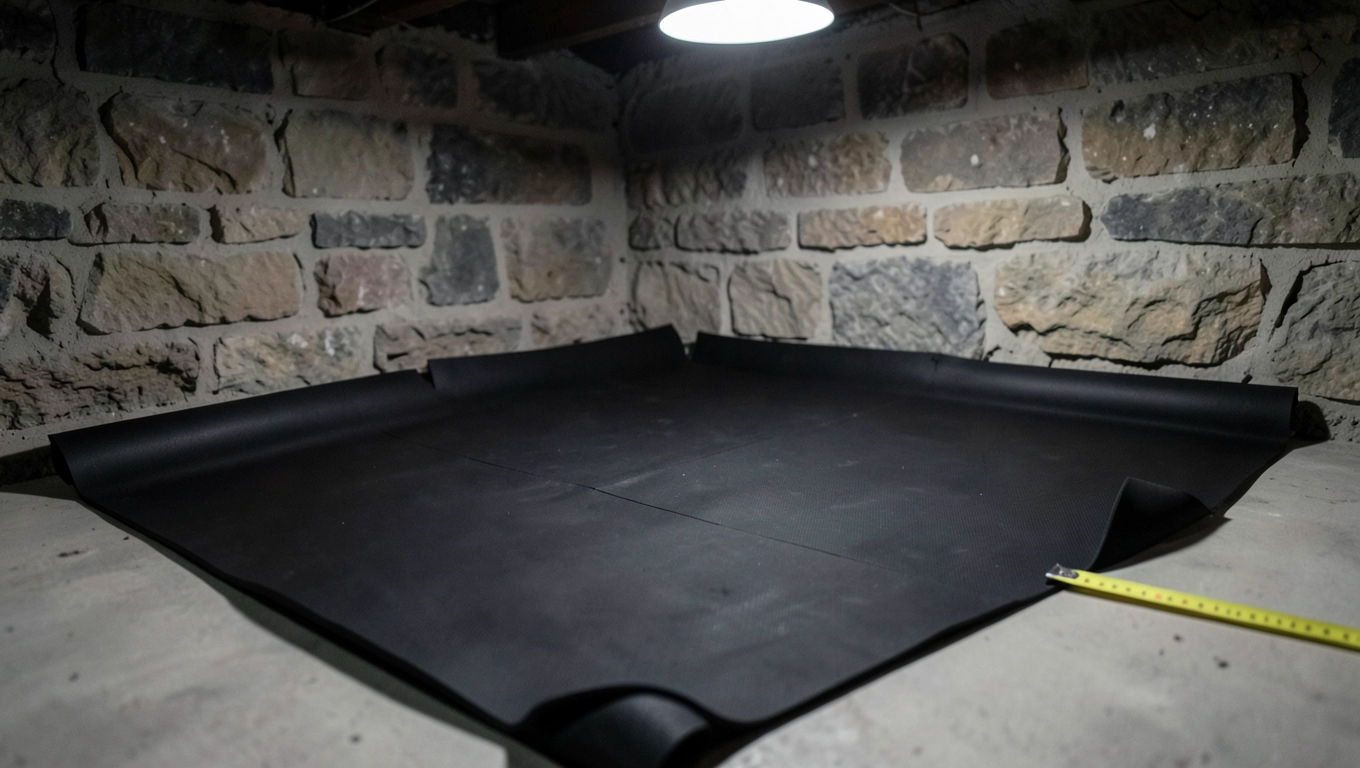 Montaż wykładziny gumowej w piwnicy bez kleju