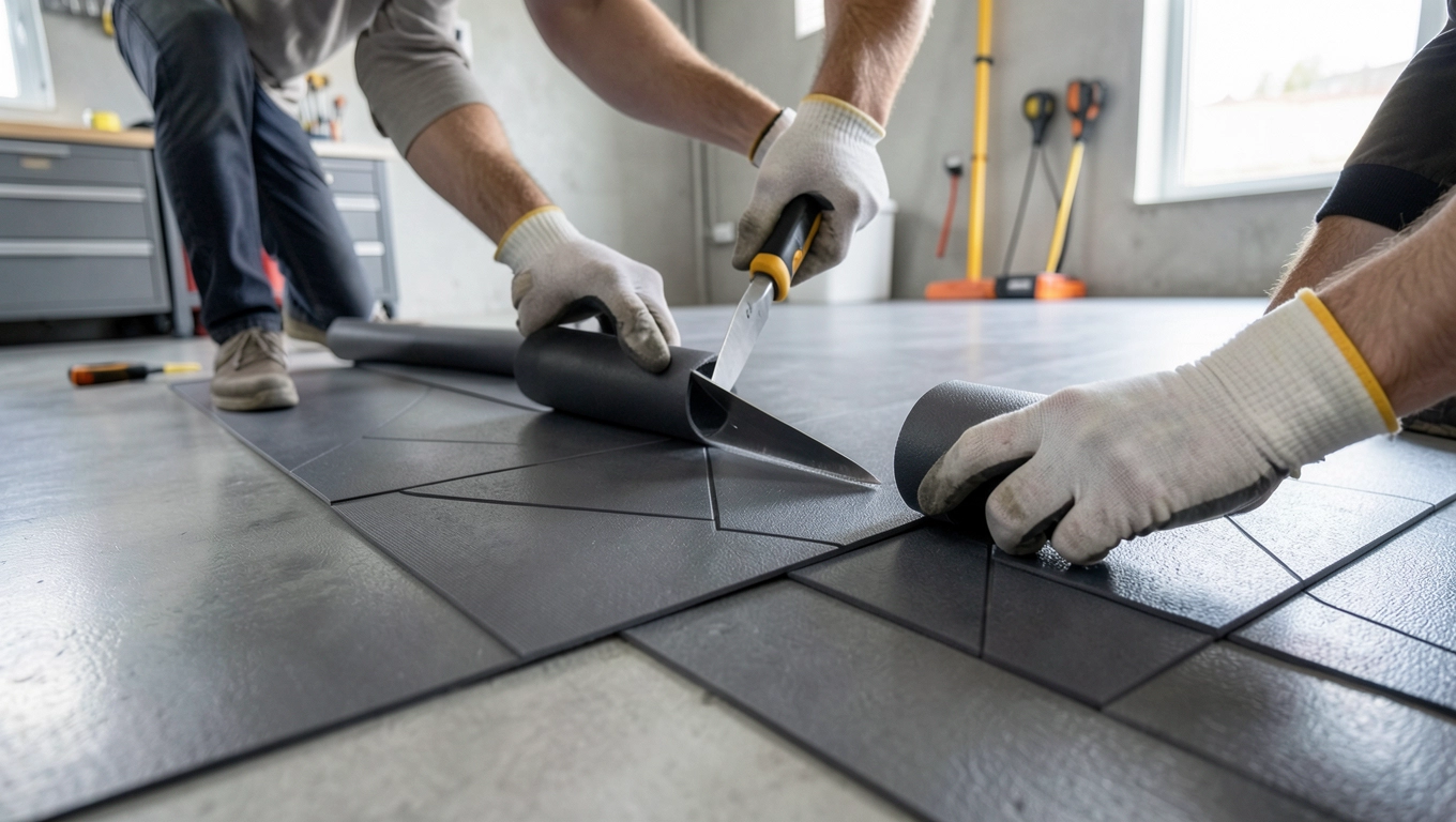 Montaż wykładziny PCV w garażu krok po kroku