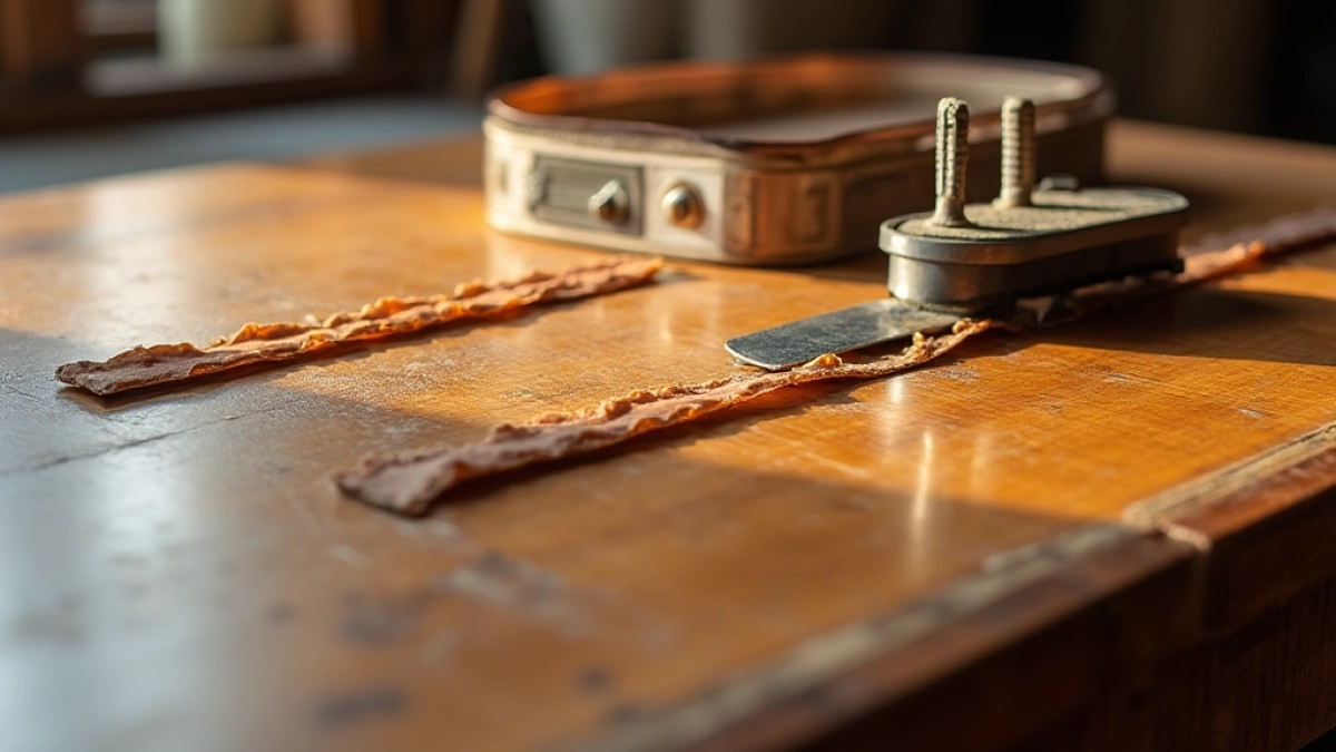 Naprawa forniru na stole