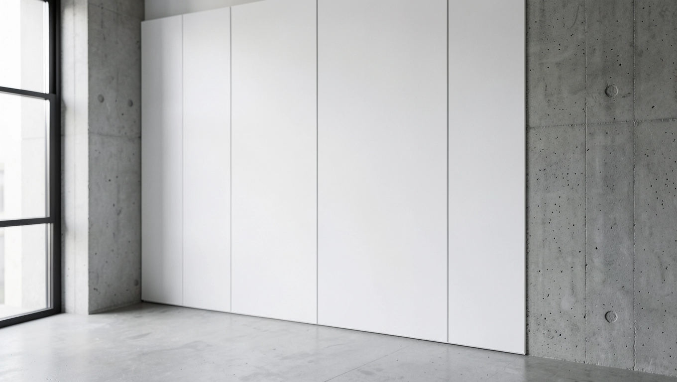 Nowoczesna biała boazeria na ścianie