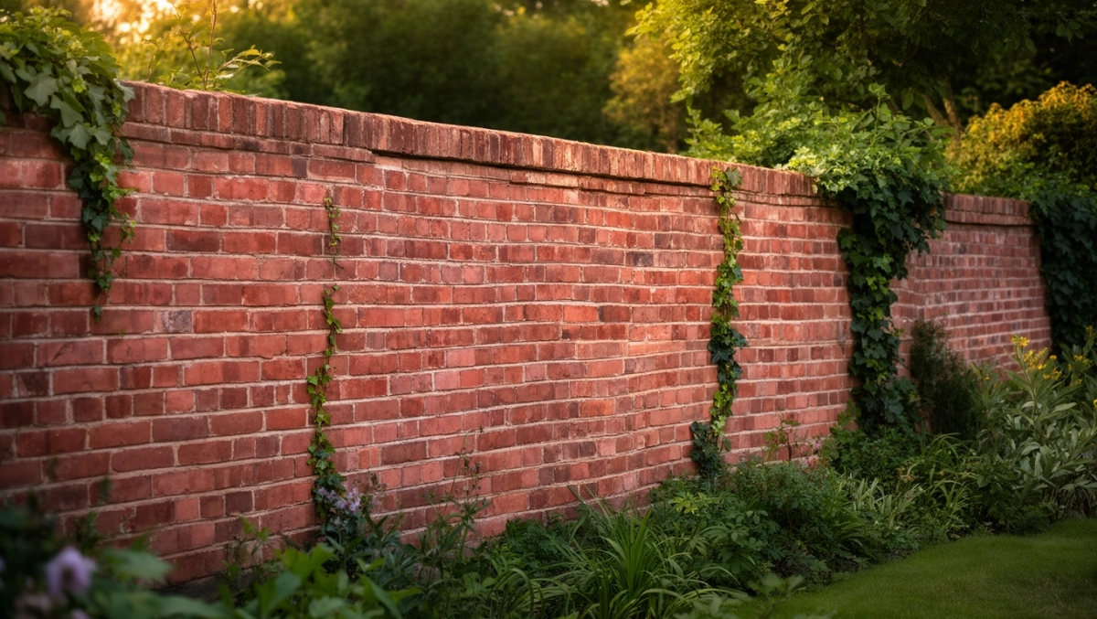 Płot z cegły klinkierowej