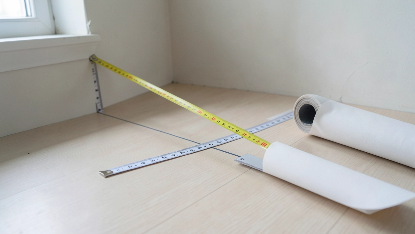 Pomiar i przycinanie wykładziny PCV