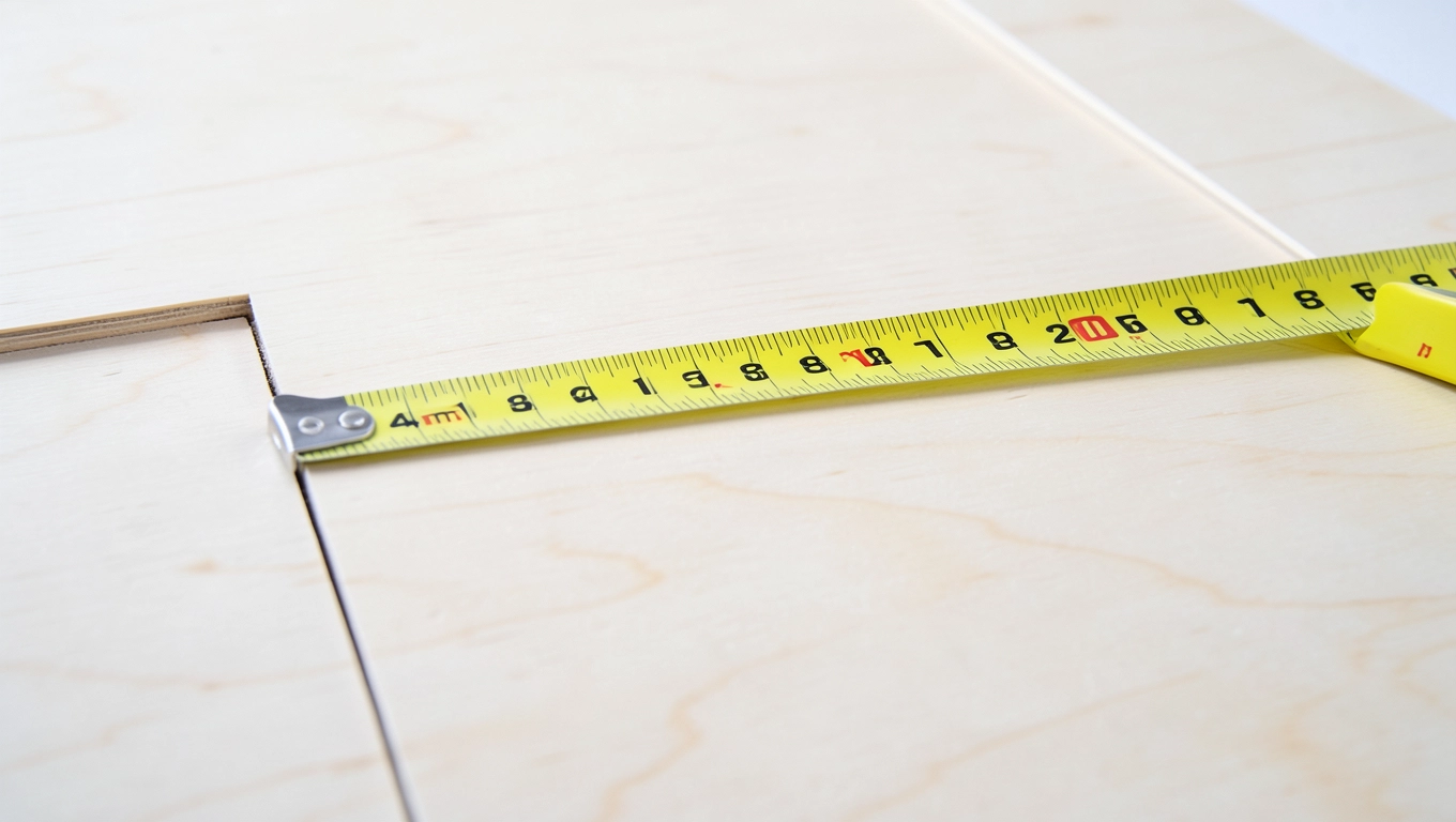 Pomiar powierzchni pod klejenie forniru