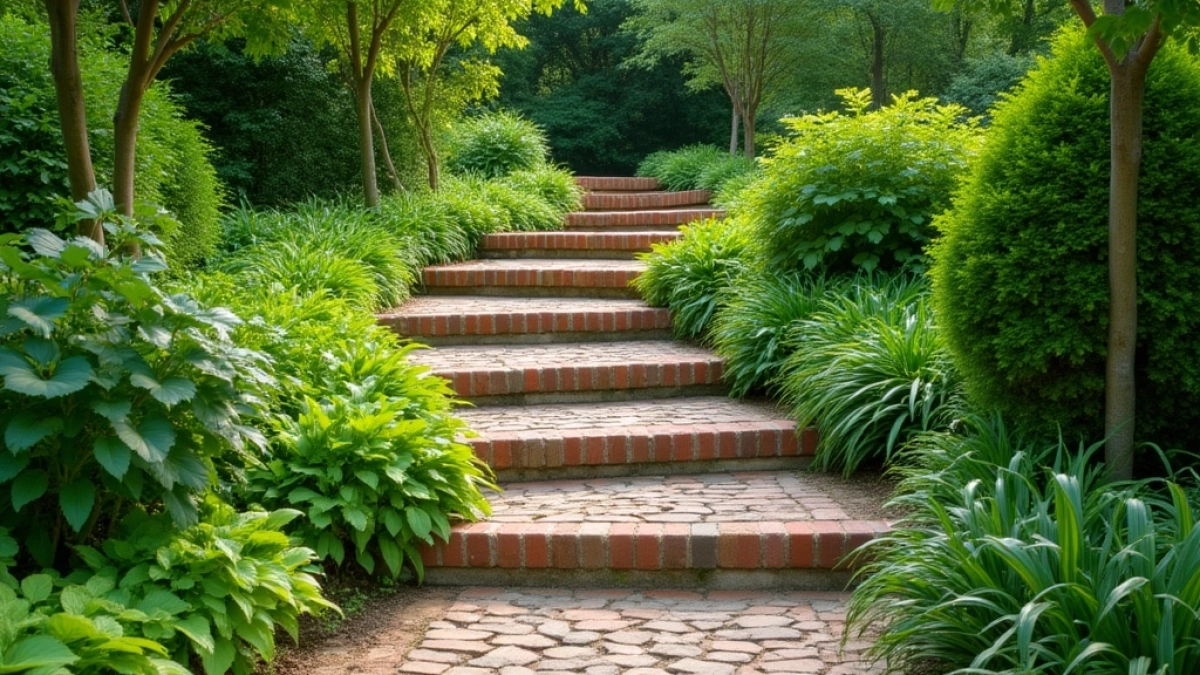 Schody z cegły klinkierowej