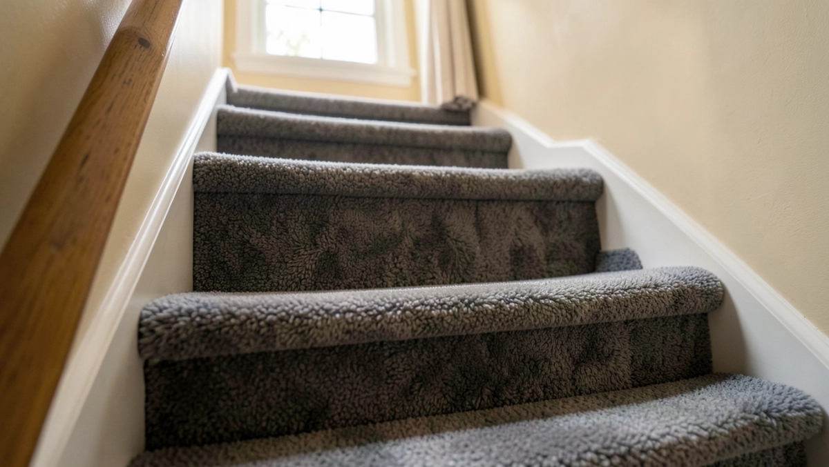 Schody z wykładziny dywanowej