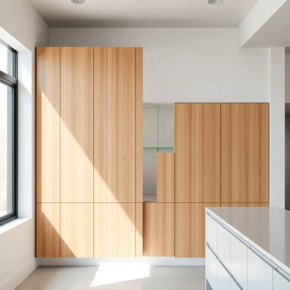 Ścianka z lameli w kuchni