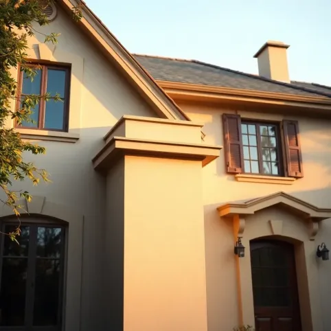 Beżową elewacja domu