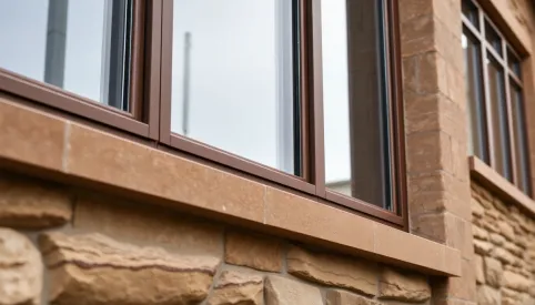 Brązowe okna jakie parapety zewnętrzne