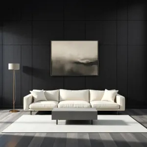 Ciemne panele w salonie