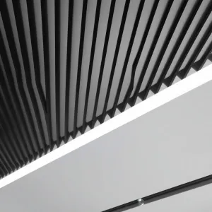 Czarne lamele na suficie