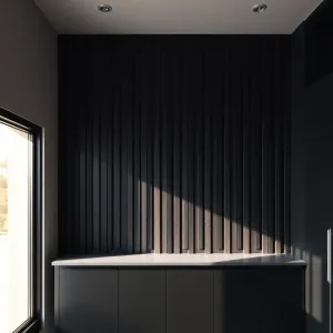 Czarne lamele w kuchni