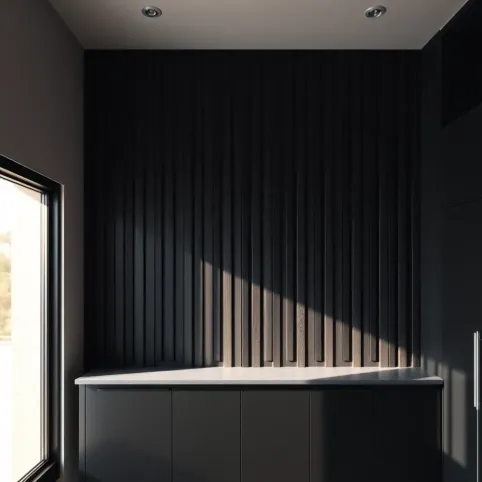 Czarne lamele w kuchni