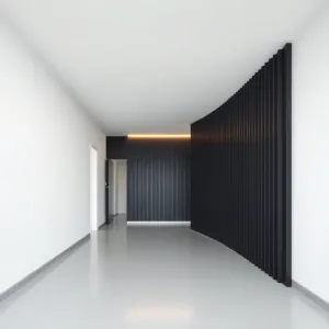 Czarne lamele w przedpokoju