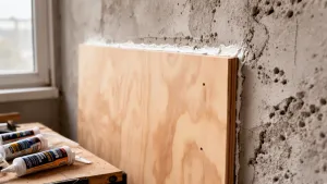 czym przykleić sklejkę do ściany