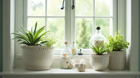 Dekoracje do łazienki na parapet