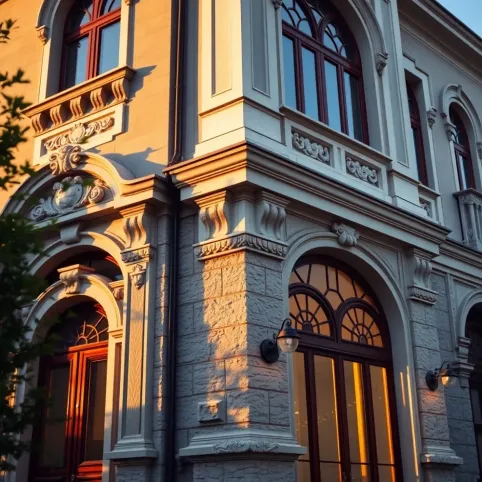 Dekoracyjną elewacja domu