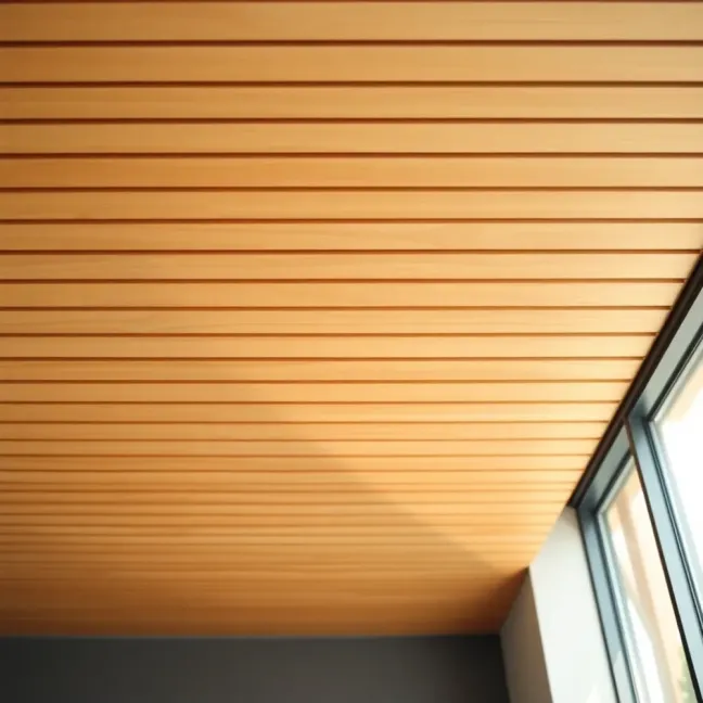 Drewniane lamele na suficie