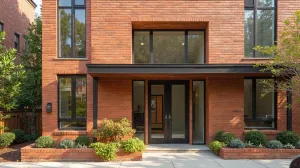 Elewacja klinkier i drewno