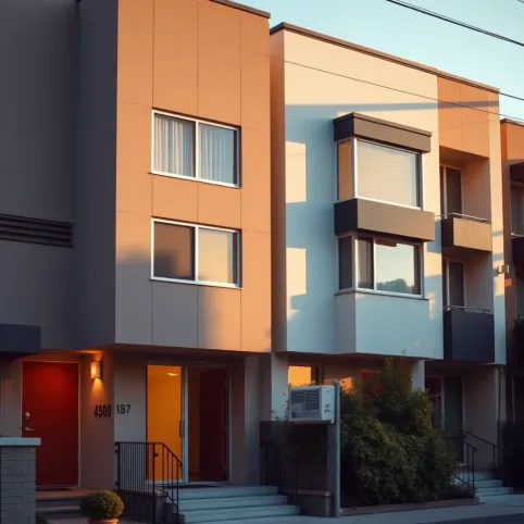 elewacje domów z lat 70tych