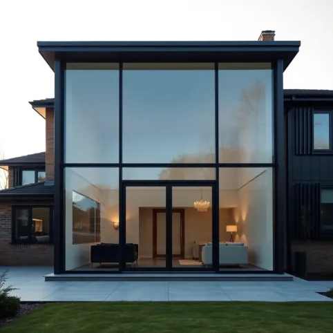 Fasada szklana w domu jednorodzinnym cena