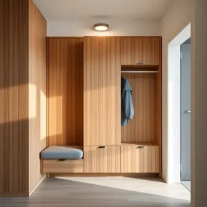 Garderoba do przedpokoju z lamelami