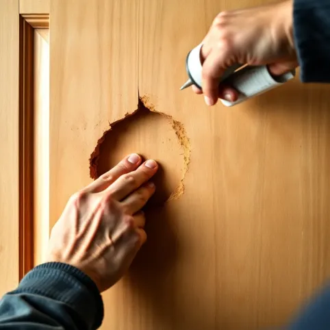 Jak naprawić dziurę w drzwiach ze sklejki