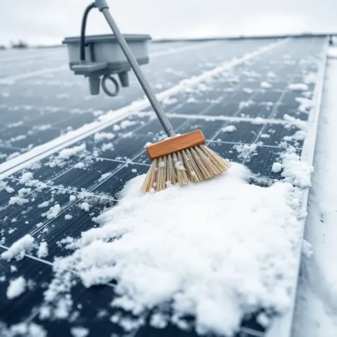 Jak usunąć śnieg z paneli fotowoltaicznych