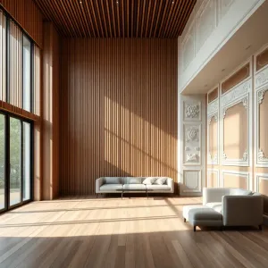 Lamele i sztukateria w salonie