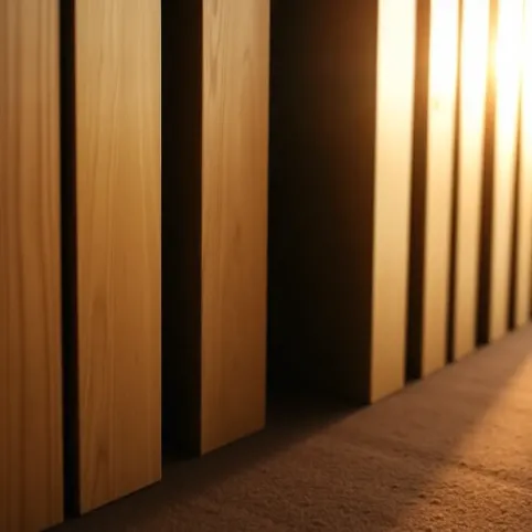 Lamele na brązowym filcu