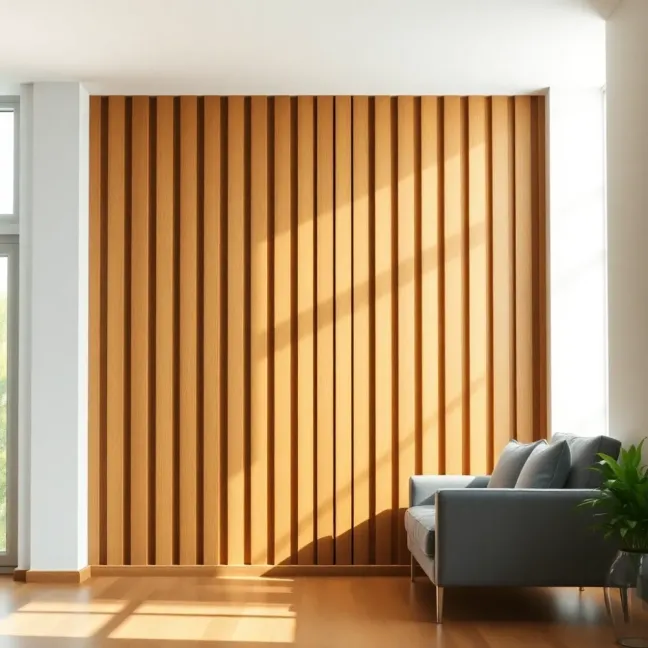 Lamele ścienne w salonie