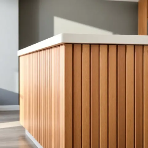 Lamele w kuchni przy wyspie