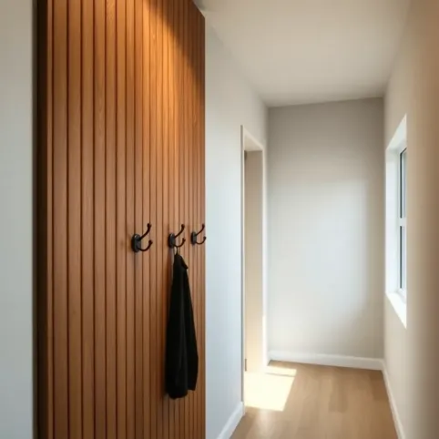 Lamele w przedpokoju wieszak